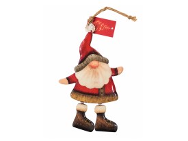 Adorno madera Navidad Gnomo duende Papa Noel